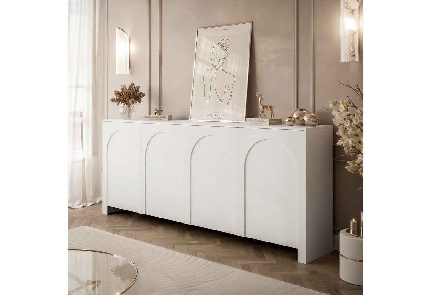 Lookway Kommode ARIADNA mit vier Türen (1x Kommode), 204x83x35 cm – Bild 2 von 5