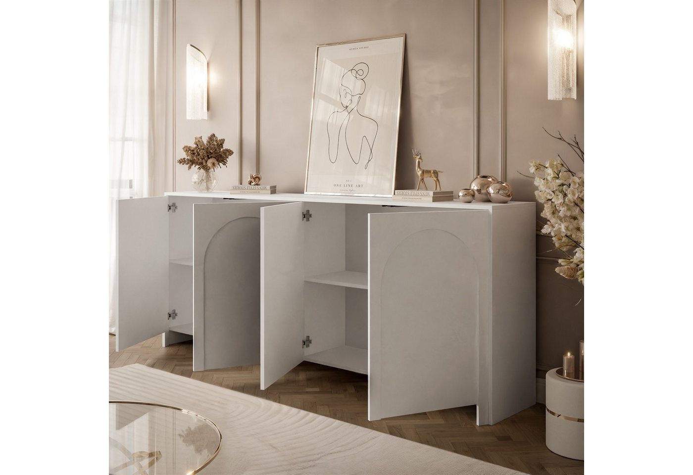 Lookway Kommode ARIADNA mit vier Türen (1x Kommode), 204x83x35 cm – Bild 3 von 5