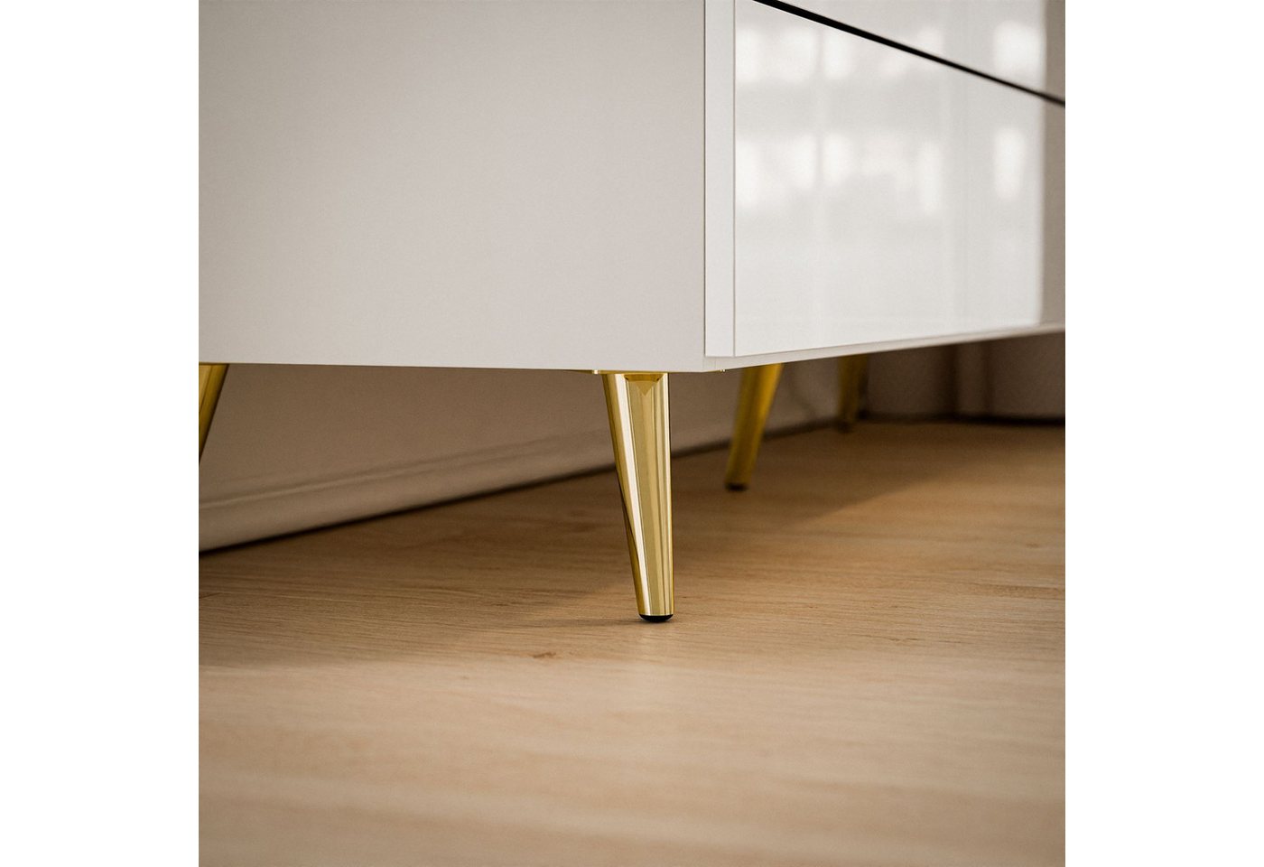 Lookway Kommode AURORA 4S1D weiß glänzend Anrichte mit Schubladen, Breite: 140 cm, Tiefe: 40 cm – Bild 5 von 5