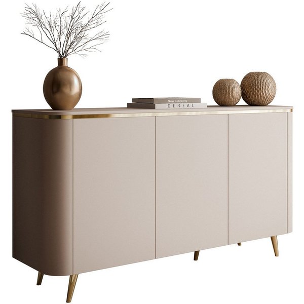 Lookway Kommode AVELINE 140 cm mit LED-Beleuchtung auf schrägen Beinen, 140x78x40