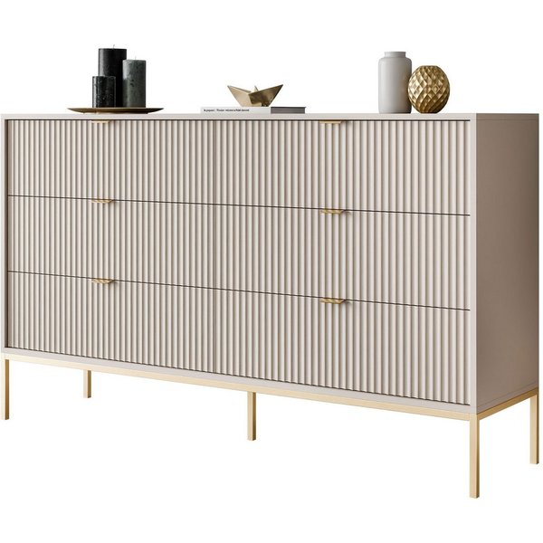 Lookway Kommode CORTADO GOLD KS154 mit Schubladen, 154x39x91 cm