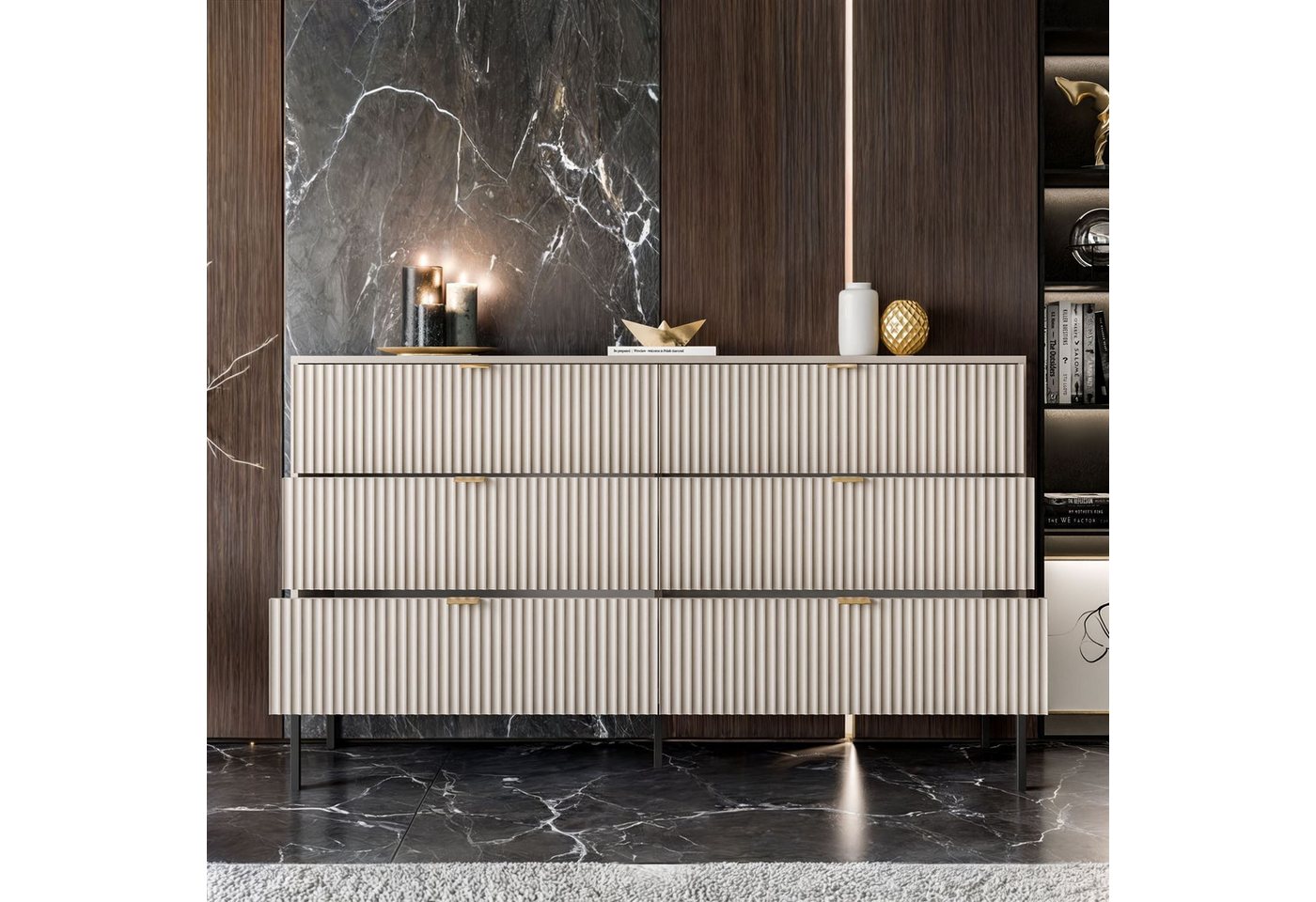 Lookway Kommode CORTADO KS154 mit Schubladen, 154x39x91 cm – Bild 5 von 5