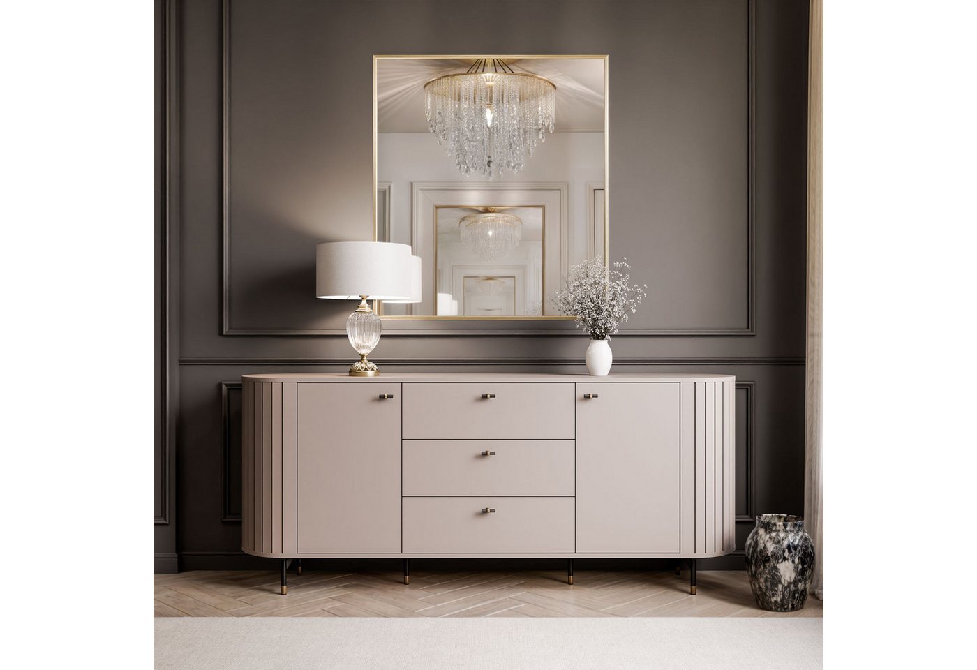 Lookway Kommode ELODIE 190 2D3S mit 3 Schubladen (1x Kommode), 190x81x40 cm – Bild 2 von 5