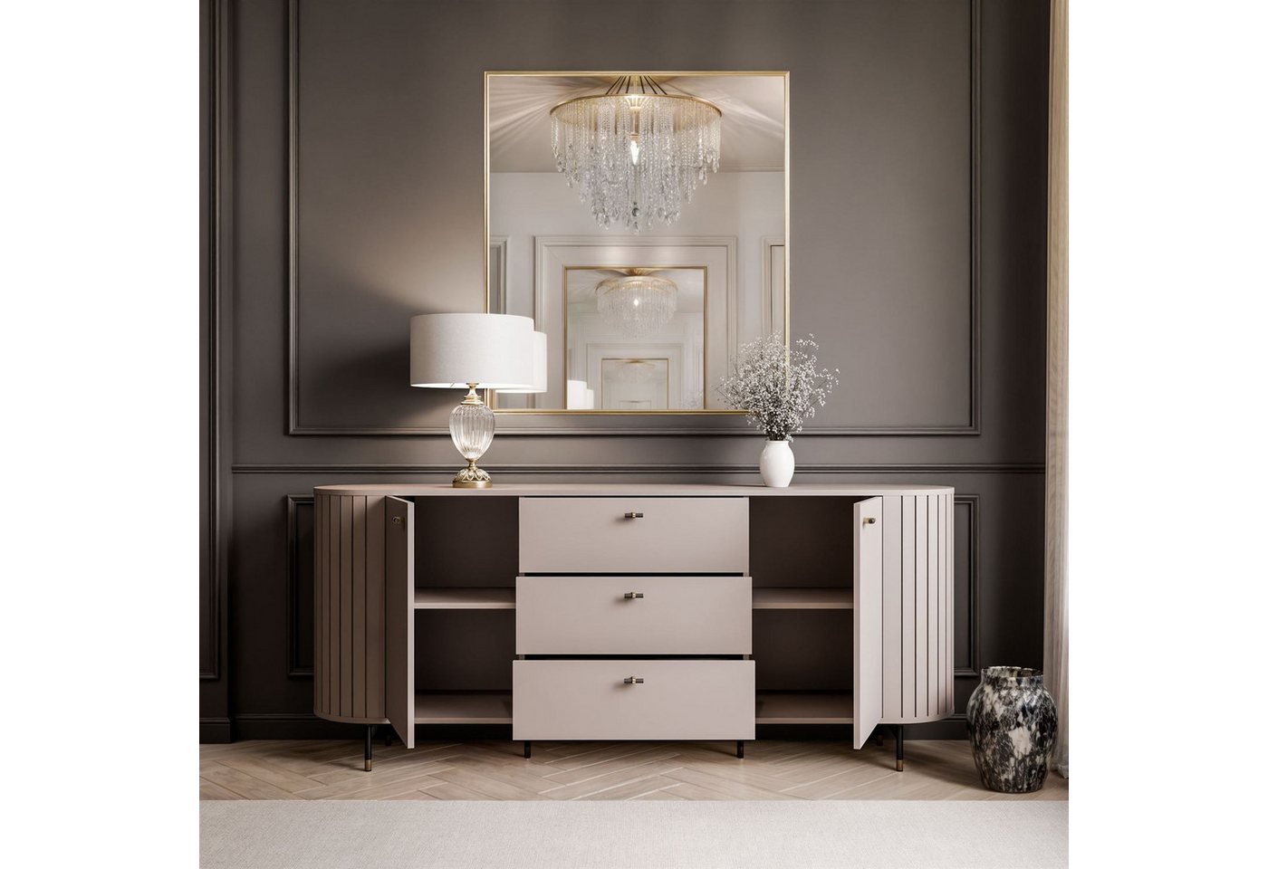 Lookway Kommode ELODIE 190 2D3S mit 3 Schubladen (1x Kommode), 190x81x40 cm – Bild 3 von 5