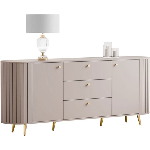 Lookway Kommode ELODIE II 2D3D mit gefrästen Fronten und Soft-Close-System, 190x79x40 cm