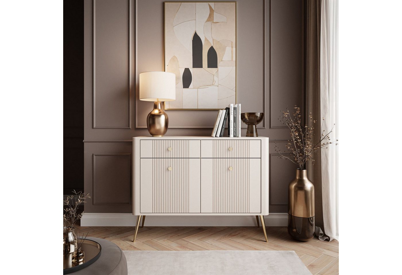Lookway Kommode ELYSIA KASCHMIR 2D2S mit Schubladen, 115x39x89 cm – Bild 2 von 5