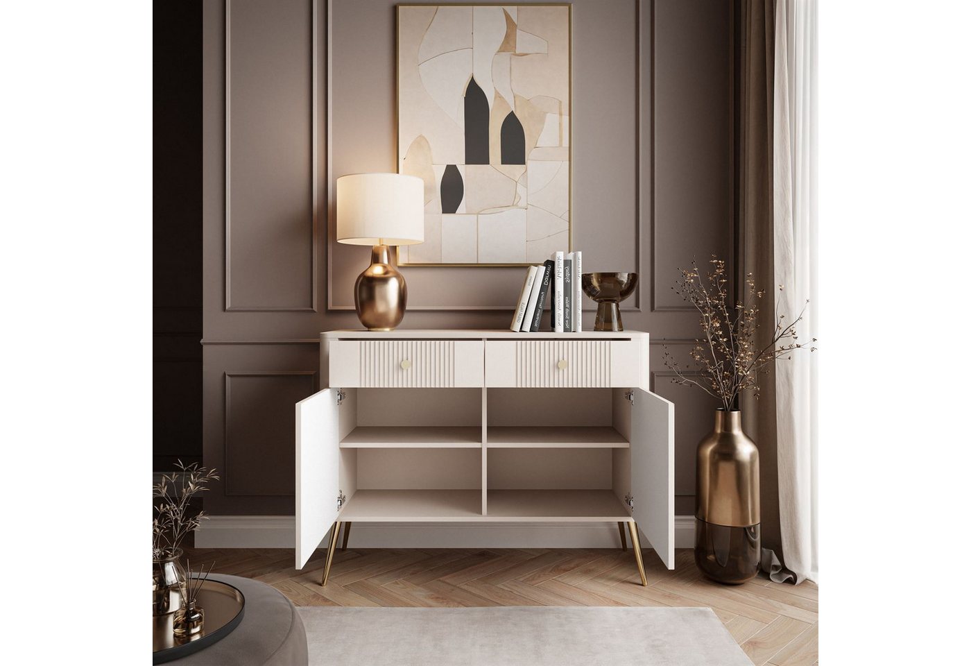 Lookway Kommode ELYSIA KASCHMIR 2D2S mit Schubladen, 115x39x89 cm – Bild 3 von 5