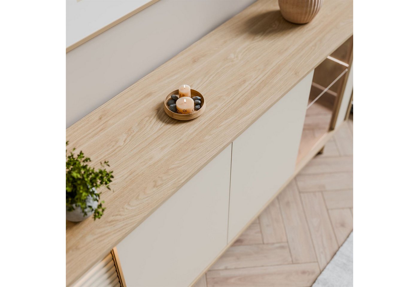 Lookway Kommode FLORENCE 3D1W mit LED-Beleuchtung, Breite: 184 cm, Höhe: 77 cm, Tiefe: 40 cm – Bild 5 von 5