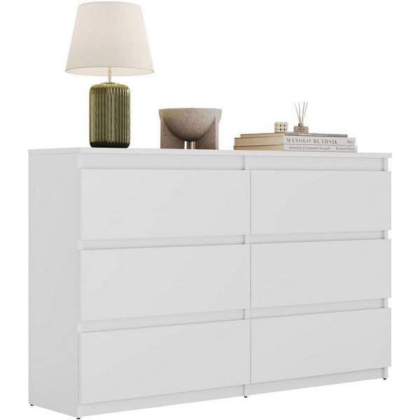 Lookway Kommode HANA M6– elegante Kommode mit geräumigen Schubladen, Breite: 120 cm und 140 cm, Höhe: 74,7 cm, Tiefe: 30 cm oder 40 cm