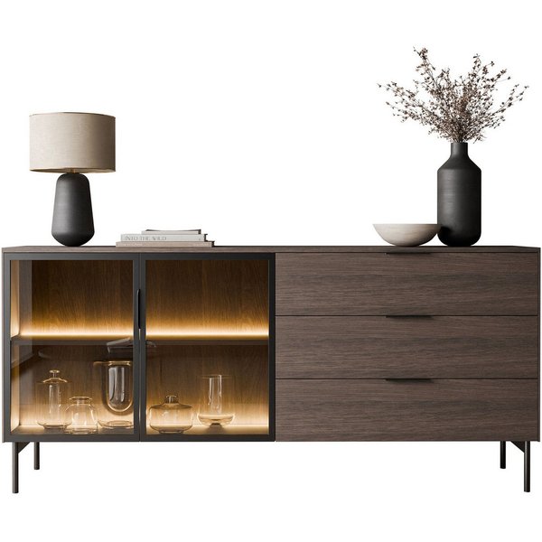 Lookway Kommode LINEA LOFT mit LED-Beleuchtung, 181x39x83 cm