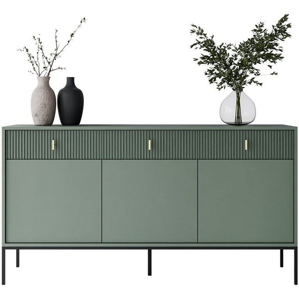 Lookway Kommode MIDNIGHT 3D3S mit drei Schubladen auf Gestell, 154,5x39x82,5