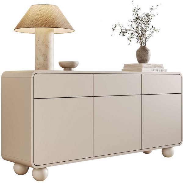 Lookway Kommode OLIVIO KSZ160 mit drei Türen und Schubladen, 160x39x75 cm