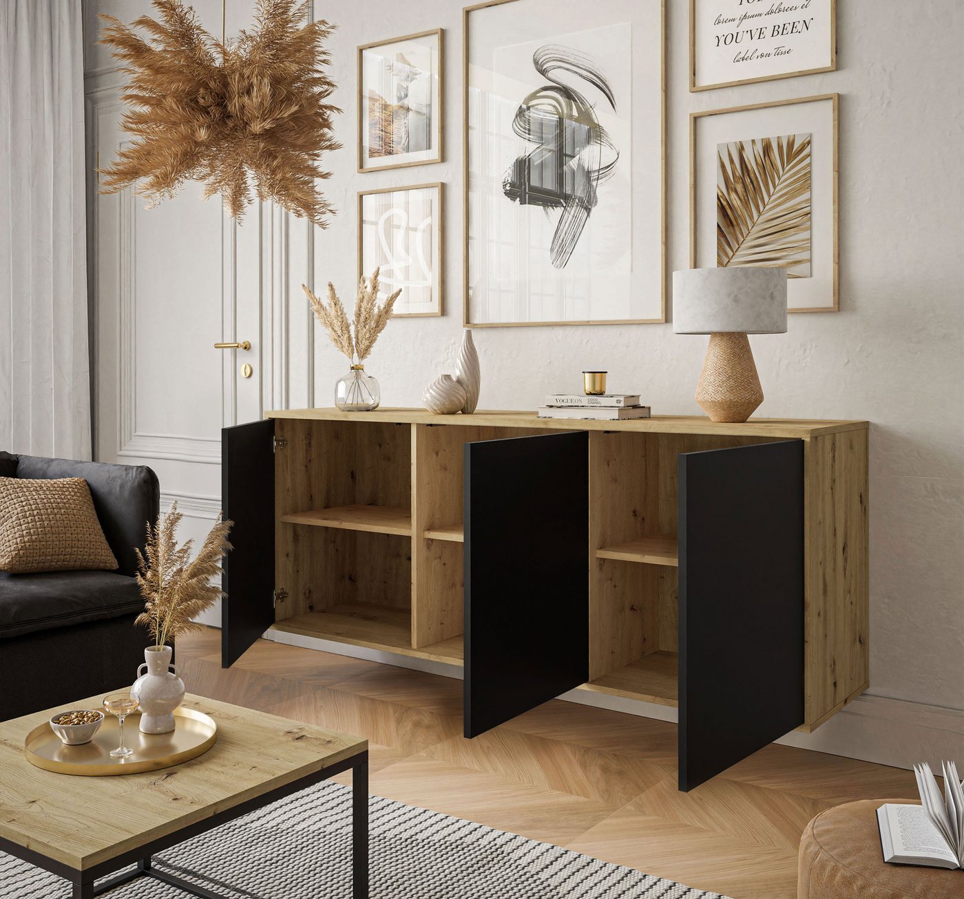 Lookway Kommode SANAYI Hängekommode Artisan Eiche, 154x40x60 cm – Bild 3 von 5