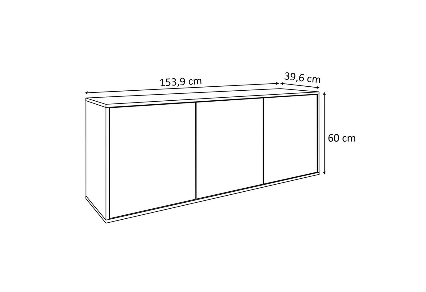 Lookway Kommode SANAYI Hängekommode Artisan Eiche, 154x40x60 cm – Bild 5 von 5