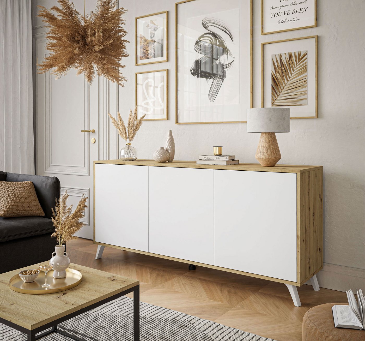 Lookway Kommode SANAYI III Artisan Eiche, 154x40x72 cm – Bild 2 von 5