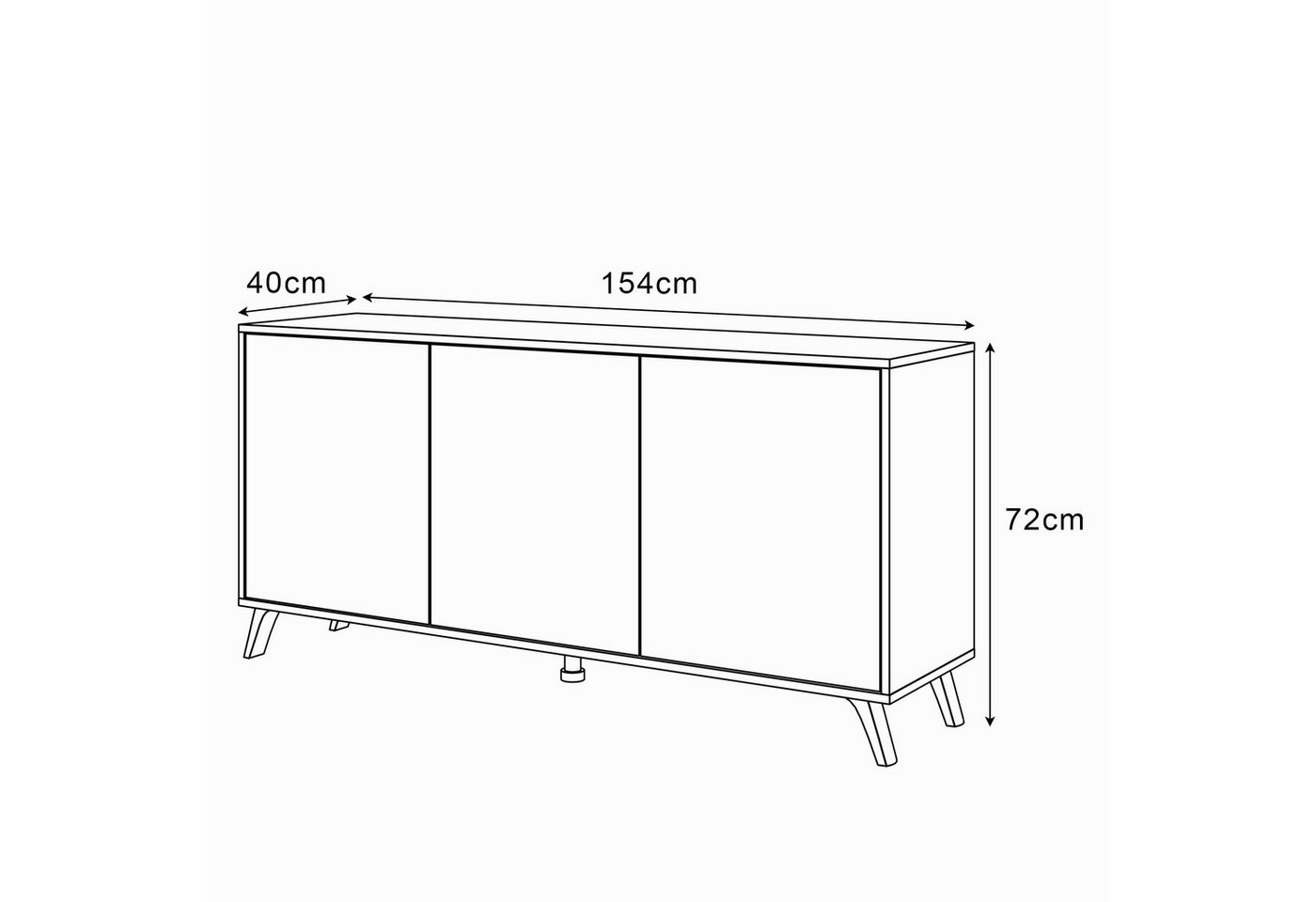 Lookway Kommode SANAYI III Artisan Eiche, 154x40x72 cm – Bild 5 von 5