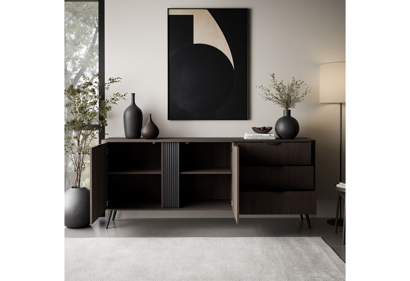 Lookway Kommode TWILIGHT 2D3S mit Schubladen (1x Kommode), 195x38x81 cm – Bild 3 von 5