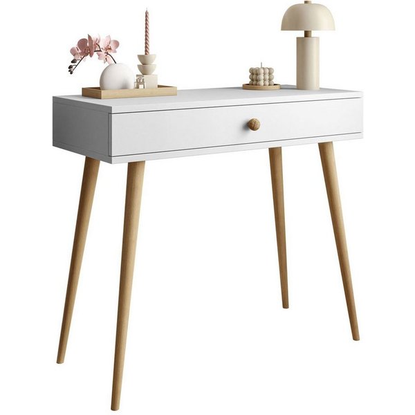 Lookway Konsolentisch HARMONY elegante Konsole im skandinavischen Stil mit Schublade (1x Konsole), Breite: 90 cm, Tiefe: 39 cm, Höhe: 80 cm