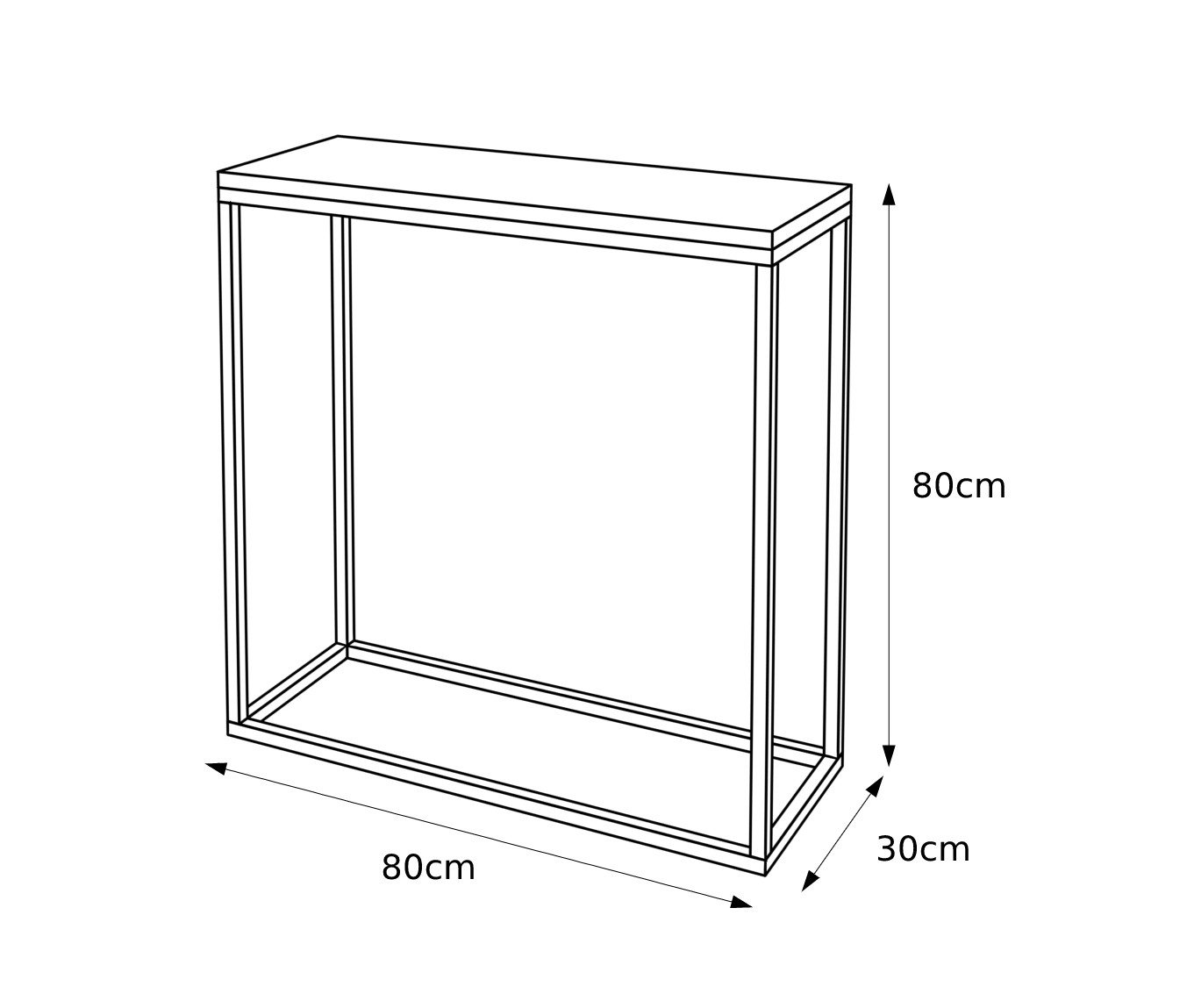 Lookway Konsolentisch MODERN LEVANTO mit silberfarbenem, verchromtem Gestell (1x Konsole), Breite: 80/100 cm, Höhe: 80 cm, Tiefe: 30 cm – Bild 4 von 4