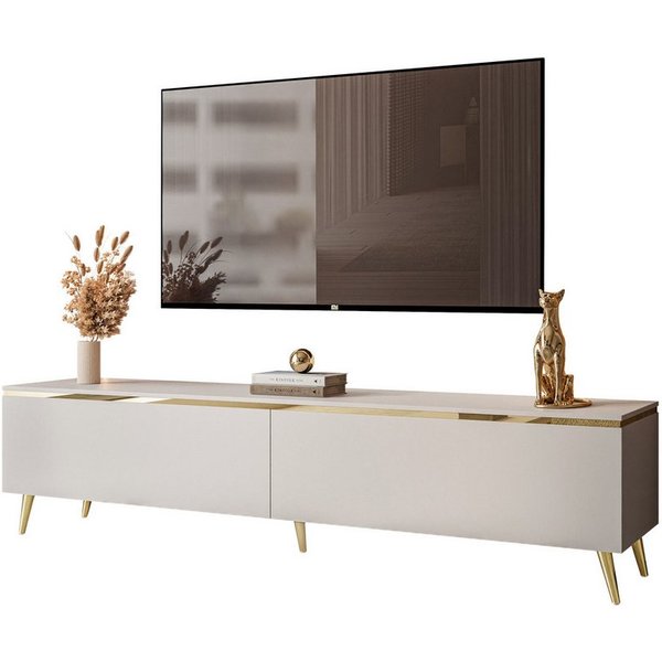 Lookway Lowboard AURORA Kaschmir Hängende TV-Schrank oder auf Beinen 180 cm, 180x32/45/46x40