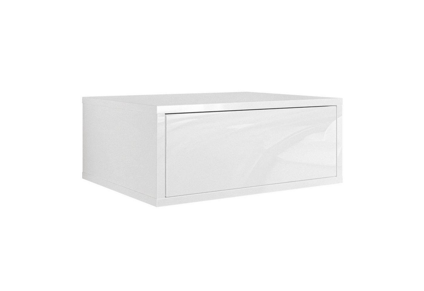 Lookway Nachttisch BLANCO Hängender Nachttisch mit LED Beleuchtung (1x Nachttisch), 45x20x36,6 cm – Bild 5 von 5