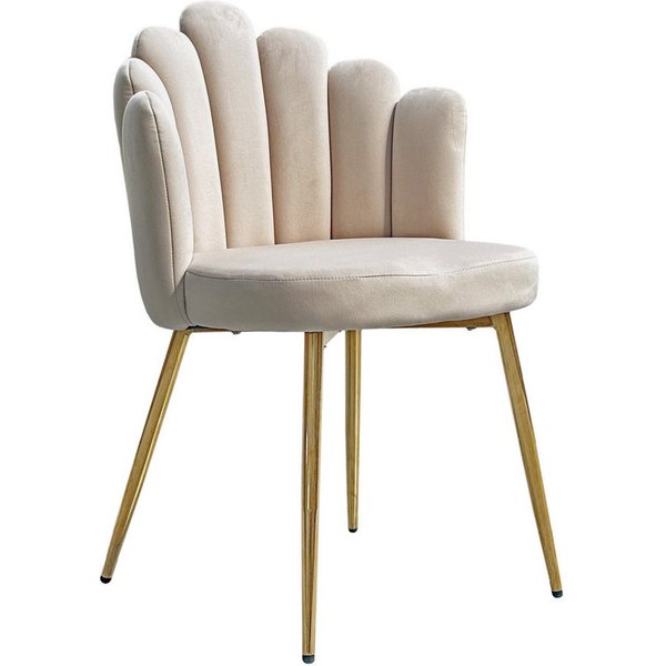 Lookway Polsterstuhl MARIS mit goldenen, verchromten Metallbeinen, 46x83x42 cm