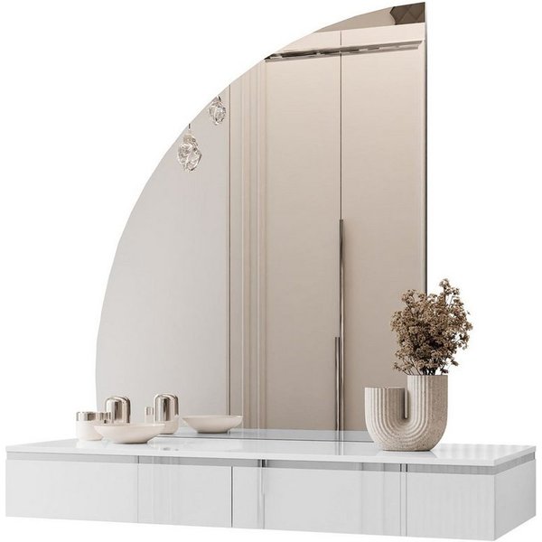 Lookway Schminktisch AURORA-Q SILVER Hängender Schminktisch mit Spiegel (1x Konsole und 1x Spiegl), Breite: 102 cm, Höhe: 15 cm, Tiefe: 43,6 cm