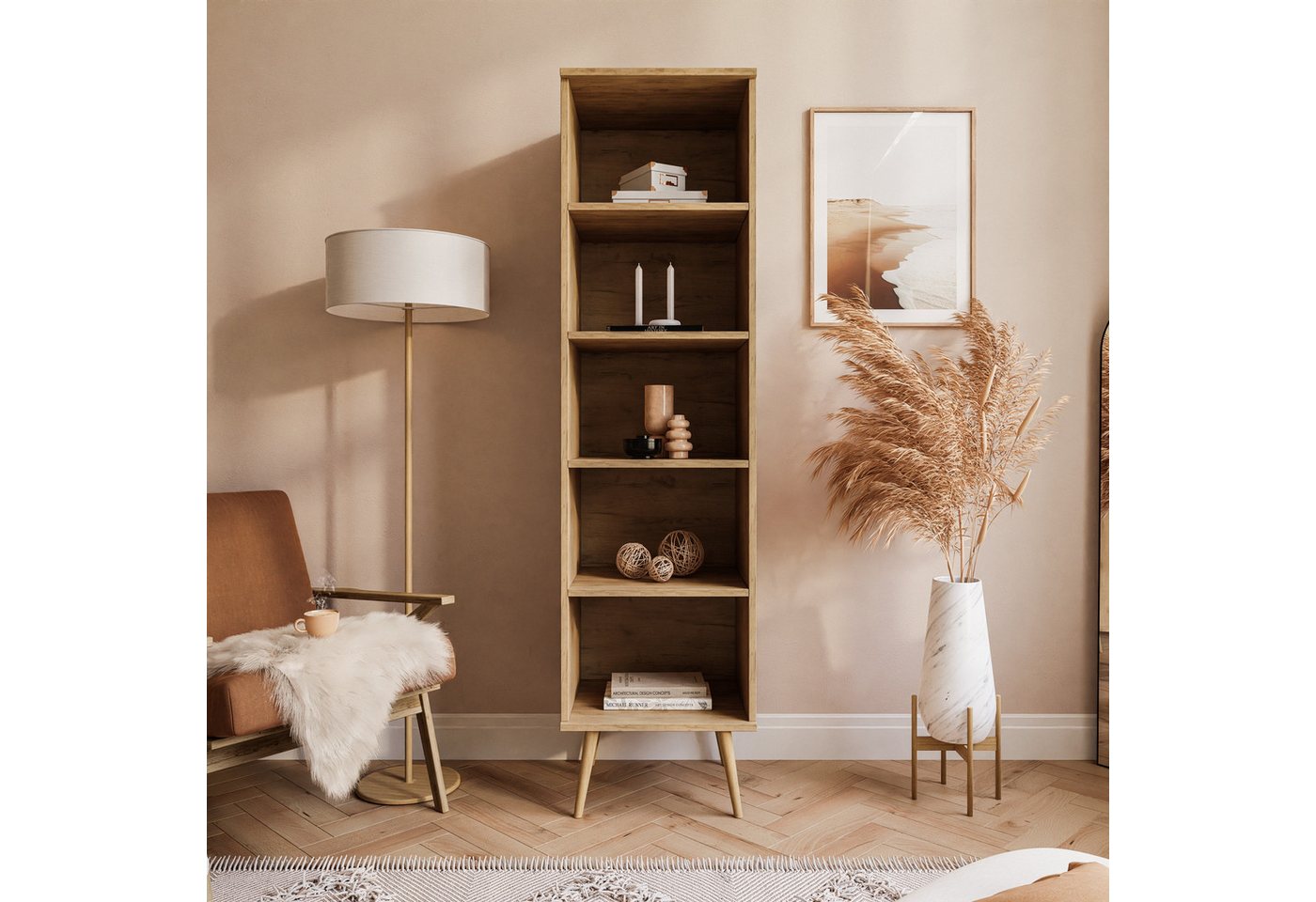 Lookway Standregal Harmony Bücherregal mit 5 Fächern, 46x32x180 cm – Bild 3 von 5
