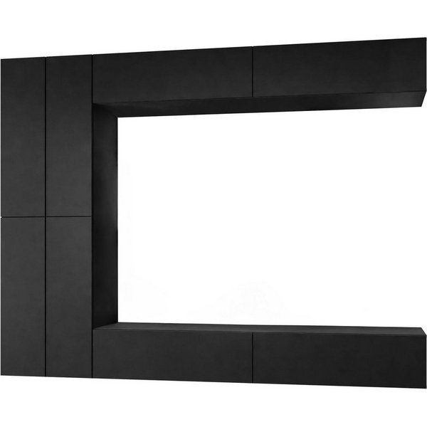 Lookway Wohnwand COLETTE MATT III mit Push-to-Open-System und LED-Beleuchtung, Breite: 175 cm, Höhe: 29,5 cm, Tiefe: 40 cm
