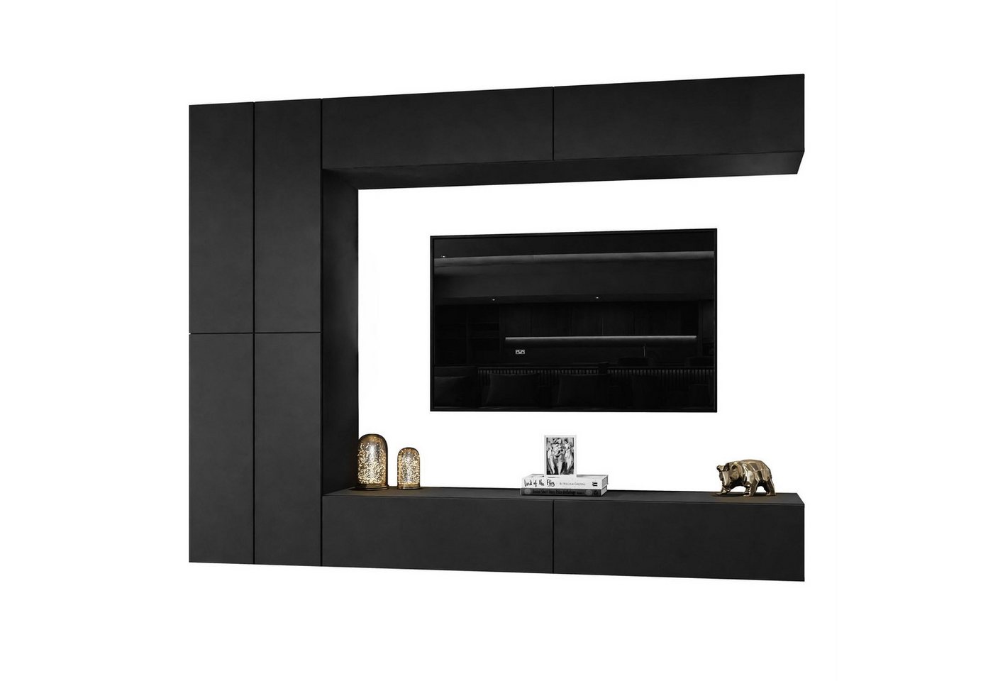 Lookway Wohnwand COLETTE MATT III mit Push-to-Open-System und LED-Beleuchtung, Breite: 175 cm, Höhe: 29,5 cm, Tiefe: 40 cm – Bild 5 von 5