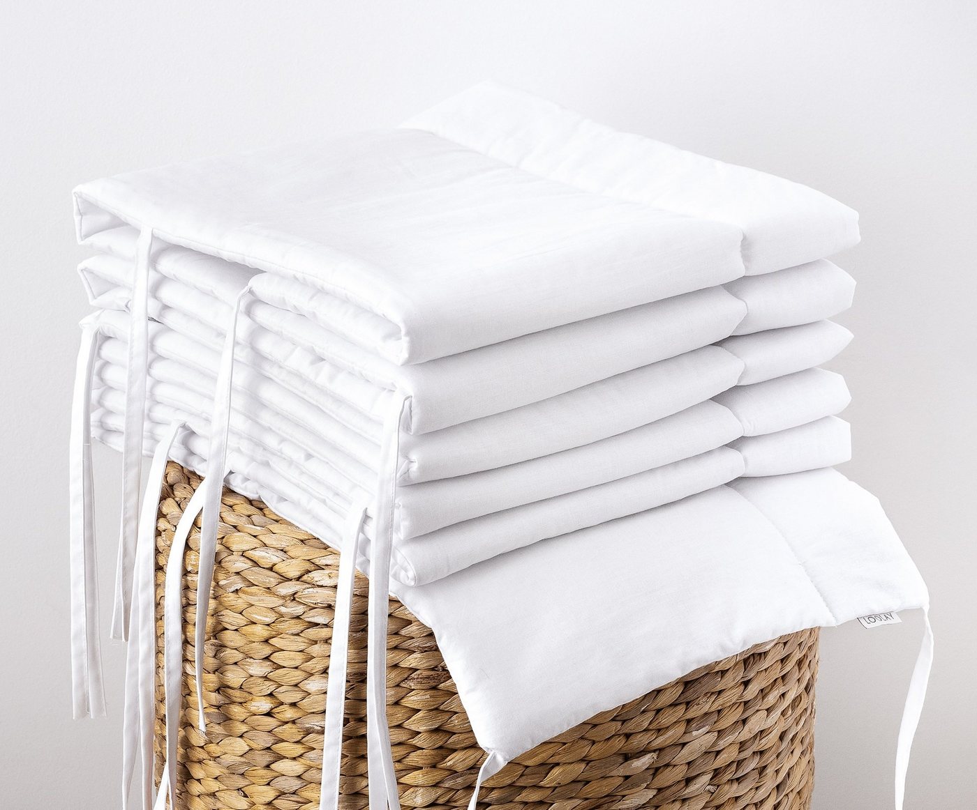 Loolay Bettnestchen BEIGE, GRAU, WEIß, ROSA Babybett BETTUMRANDUNG 420, 360, 210, 180x30cm, (Babynest Babyausstattung Kopfschutz Bettwäsche für Baby, 100% Baumw – Bild 2 von 5