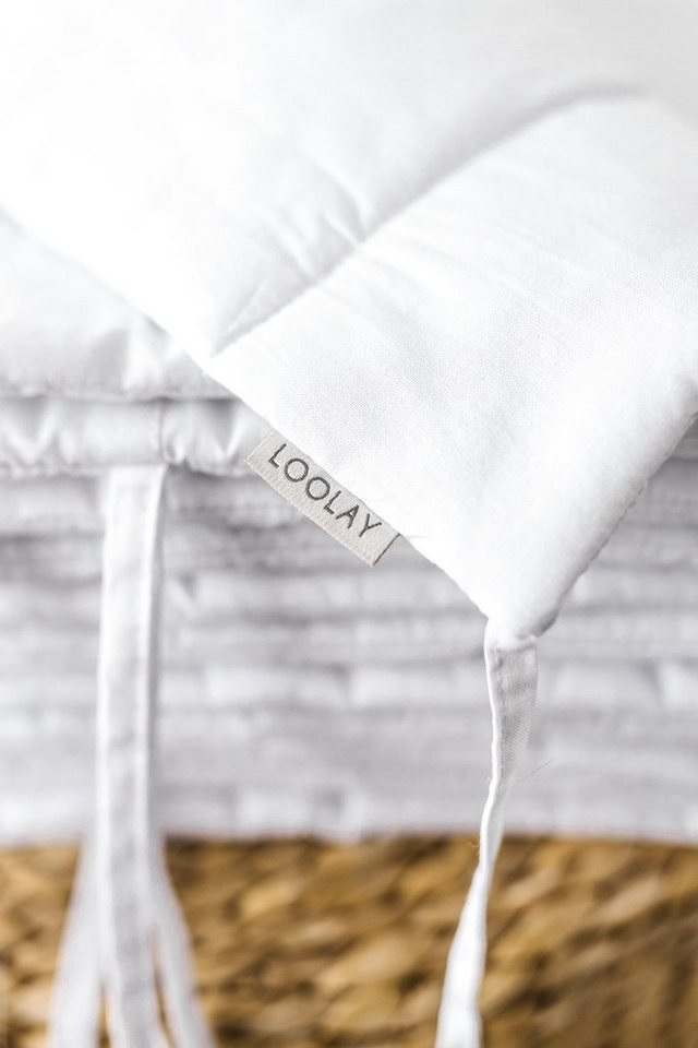 Loolay Bettnestchen BEIGE, GRAU, WEIß, ROSA Babybett BETTUMRANDUNG 420, 360, 210, 180x30cm, (Babynest Babyausstattung Kopfschutz Bettwäsche für Baby, 100% Baumw – Bild 4 von 5
