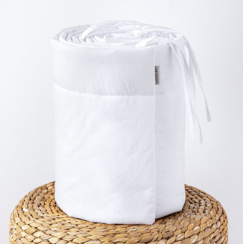 Loolay Bettnestchen BEIGE, GRAU, WEIß, ROSA Babybett BETTUMRANDUNG 420, 360, 210, 180x30cm, (Babynest Babyausstattung Kopfschutz Bettwäsche für Baby, 100% Baumw – Bild 5 von 5