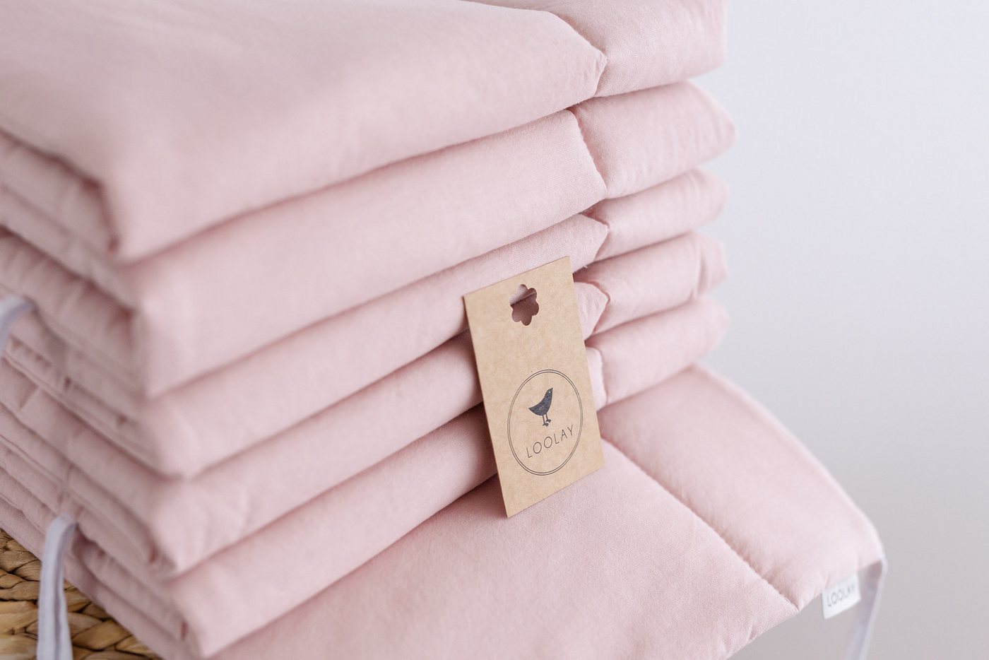 Loolay Bettnestchen ROSA Altrosa BIO-Baumwolle Atmungsaktives Babybett BETTUMRANDUNG, (Modern GESCHENK Ausstattung Erstausstattung für Neugeborene Mädchen, Umra – Bild 5 von 5