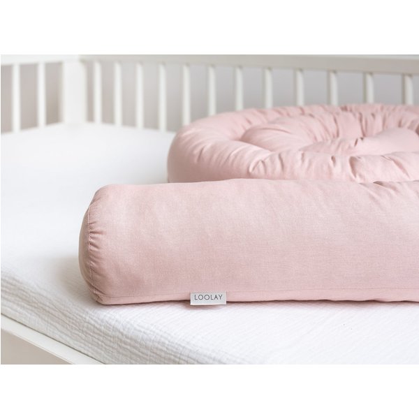 Loolay Nestchenschlange 100% ROSA Baumwolle Multifunktion PREMIUM Bettschlange Stoffschlange, (STAUBROSA Bettumrandung Krabbeldecke Babybett Umrandung Schlange 