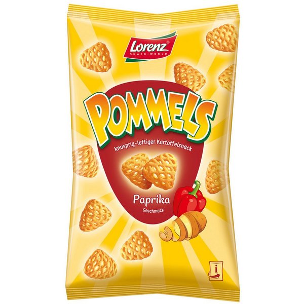 LORENZ Knabberei, Lorenz Pommels Paprika Kartoffelsnack mit feinem Geschmack 75g