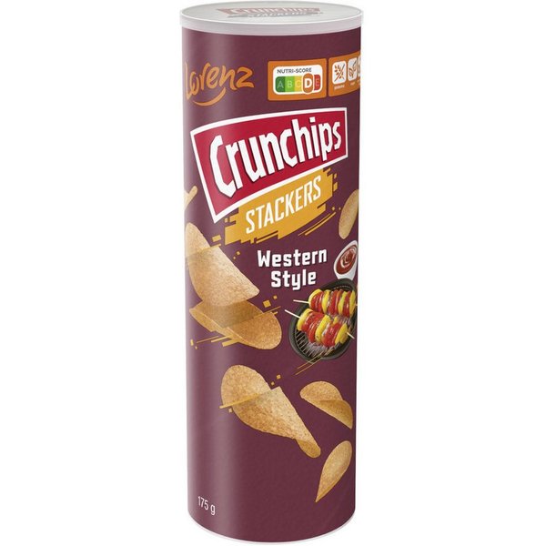 LORENZ Knabberei, Lorenz Crunchips Stackers Western Style Kartoffelsnack Packung 175g