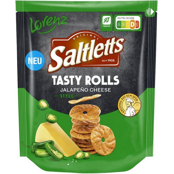 LORENZ Knabberei, Lorenz Saltletts Tasty Rolls Jalapeno Cheese Style Packung 130g