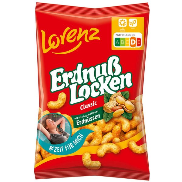 LORENZ Knabberei, Lorenz Erdnuß Locken Classic Mais Snack mit gemahlenen Erdnüssen 120g