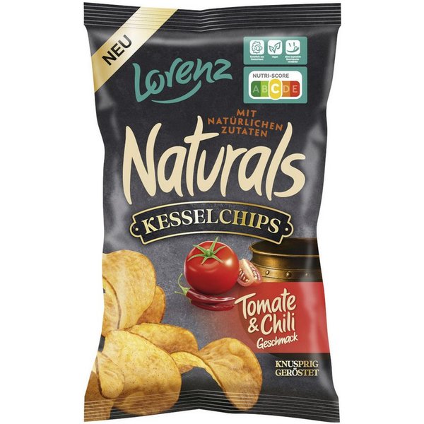 LORENZ Knabberei, Lorenz Naturals Kesselchips Tomate und Chili Geschmack Packung 95g