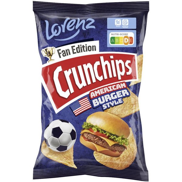 LORENZ Knabberei, Lorenz Crunchips Fan Edition American Burger Style Packung 130g