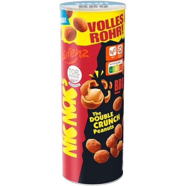 LORENZ Knabberei, Lorenz Nic Nac´s BBQ Style Double Crunch süß-würzig Dose 333g