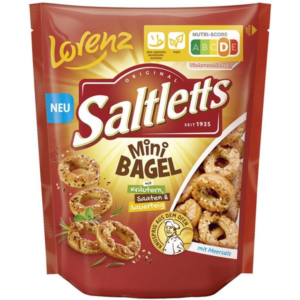 LORENZ Knabberei, Lorenz Saltletts Mini Bagel mit feinen Saaten und Kraeutern 100g