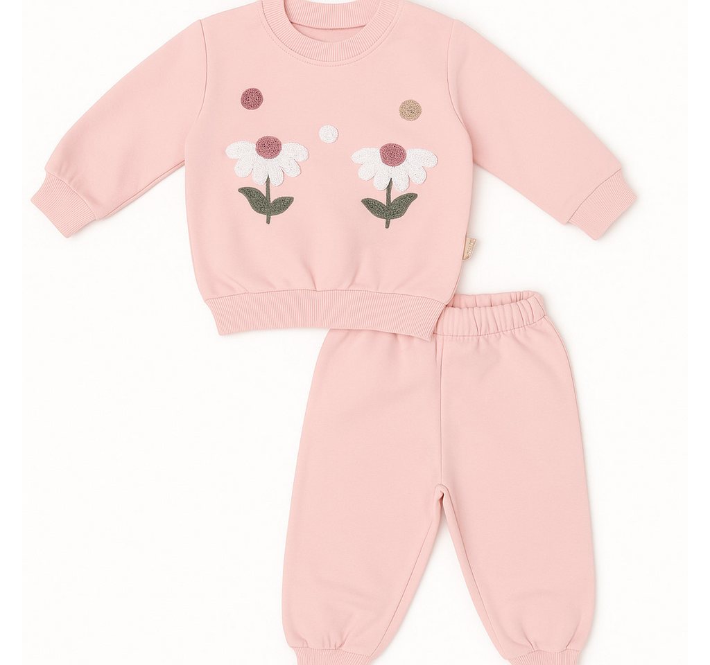 Lorey Medtec Freizeitanzug Mädchen Outfit, 2er Set, Pullover, Hose, Rosa, 100 % Baumwolle (Pullover + Hose) – Bild 2 von 2