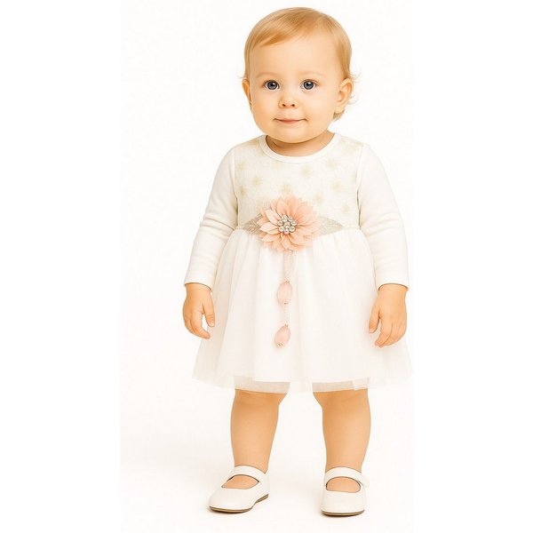 Lorey Medtec Taufkleid Prinzessin Kleid, Party Kleid, Spitze, Tüll, 100% Baumwolle, Weiß Spitze, Tüll