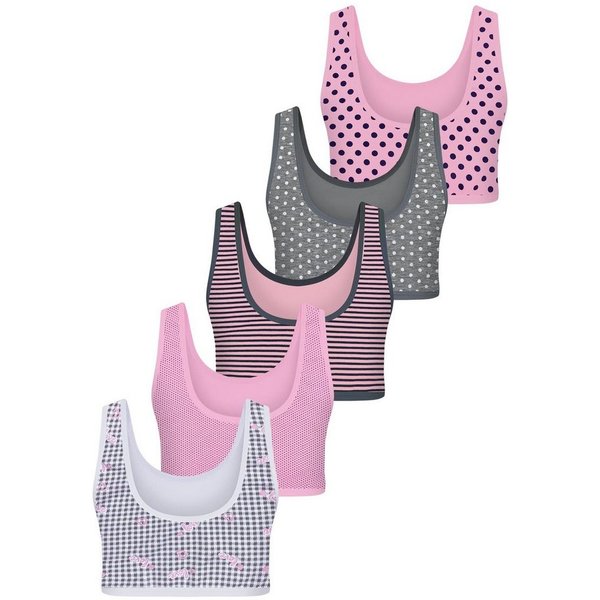 LOREZA Bustier 5er Set Mädchen Bustier BH - Mix - Bunt (Set, 5-tlg., 5er-Pack)