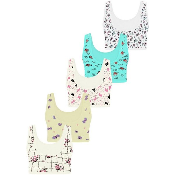 LOREZA Bustier 5er Set Mädchen Bustier BH - Mix - Bunt (Set, 5-tlg., 5er-Pack)