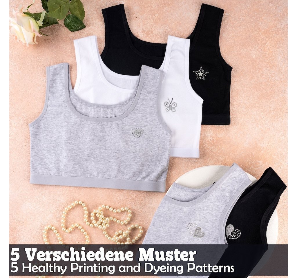 LOREZA Bustier 5er Set Mädchen Bustier BH - Strass - Bunt (Set, 5-tlg., 5er-Pack) – Bild 2 von 5