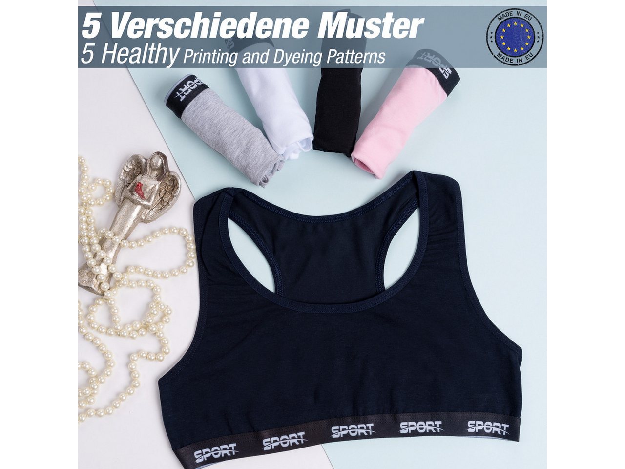 LOREZA Bustier 5er Set Mädchen Bustier - Sport - Bunt (Set, 5-tlg., 5er-Pack) – Bild 4 von 5