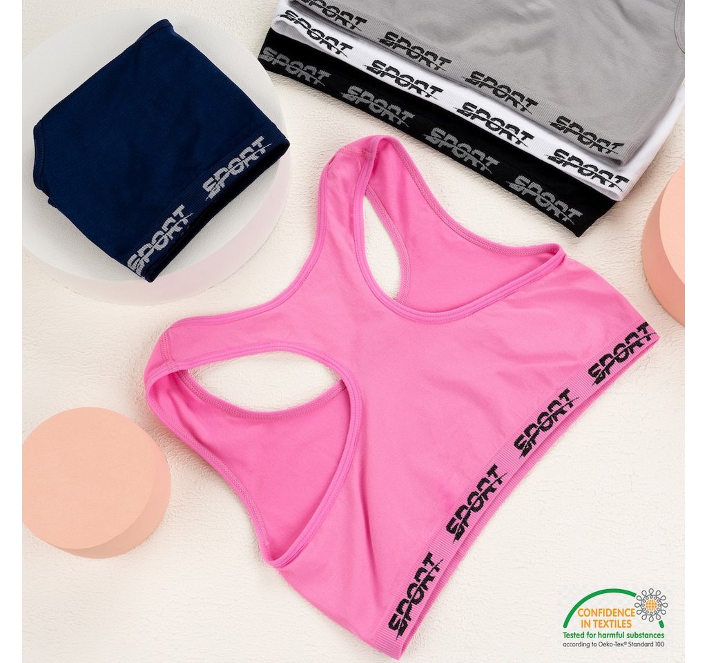 LOREZA Bustier 5er Set Mädchen Bustier - Sport Mikrofaser - Bunt (Set, 5-tlg., 5er-Pack) – Bild 3 von 5